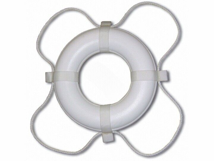 24″ WHITE *Coast Guard Approved* FOAM LIFE RING {PS361} (POOLSTYLE – 361)